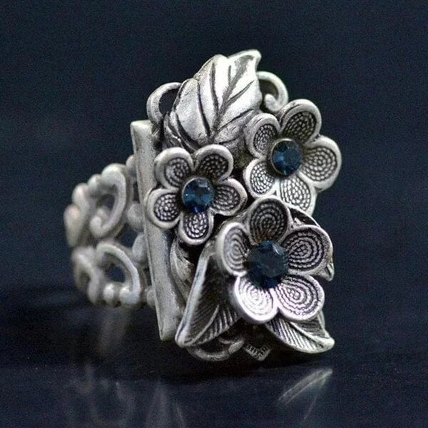 🔥Last Day 75% OFF🎁Floral Sapphire Ring
