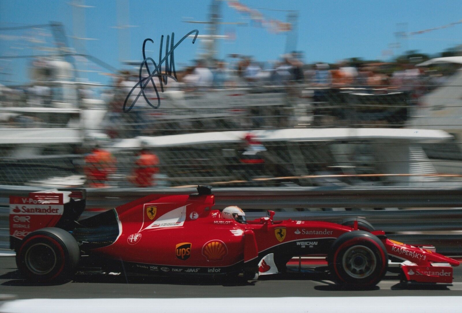 Sebastian Vettel Hand Signed Scuderia Ferrari 12x8 Photo Poster painting F1 4