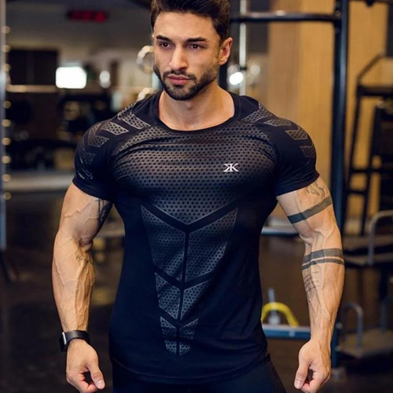 Men Compression Sporting Skinny T - Shirt Gyms Running Fitness Sports