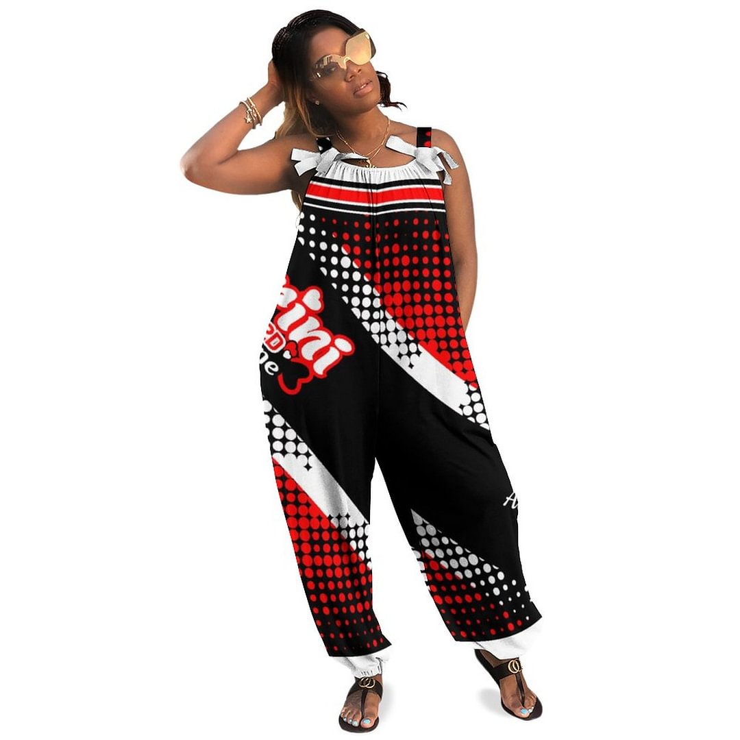 Patriotic Trinidad And Tobago Trini To The Bone Boho Vintage Loose Overall Corset Jumpsuit Without Top