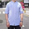  Gioiacombo&trade; Camicia a maniche lunghe a righe casual da uomo