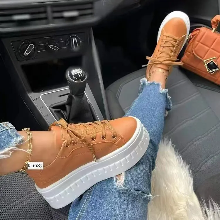Breakj Breakj New Large-Size Single-Shoe Women's Round Head Thick Sole Casual Sticky Shoes Single Shoes