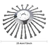 10inch Wire Brush Trimmer Head Universal Derusting Weeding Wheel w/ Adapter Kit