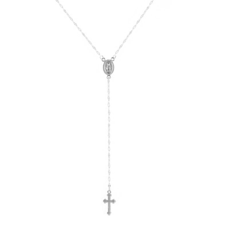 Woman's Faith Cross Madonna Necklace
