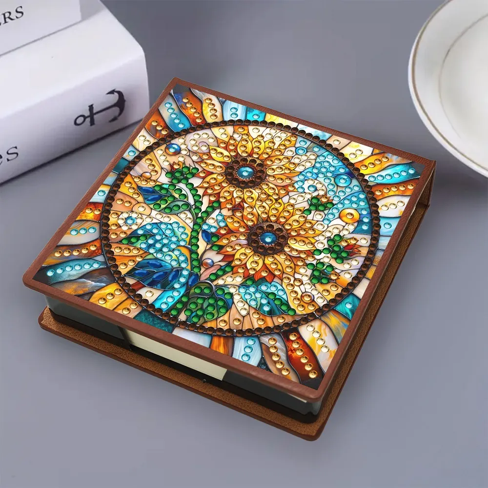 Sunflower PU Diamond Painting Notecard Box Contains 150 Sheets of Paper