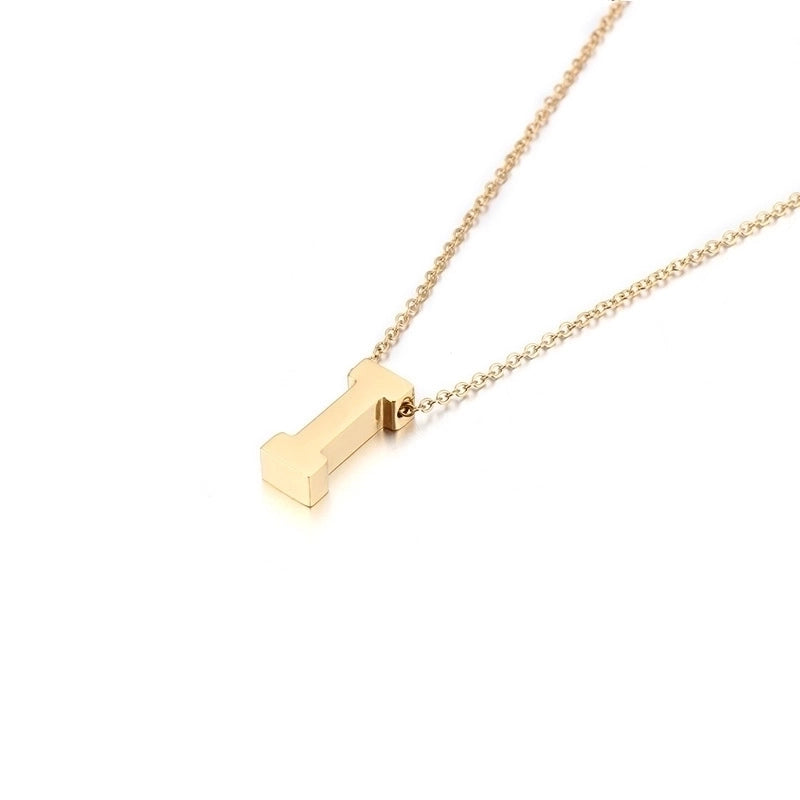 Titanium Steel 18K Gold Plated Fashion Plating Letter Necklace