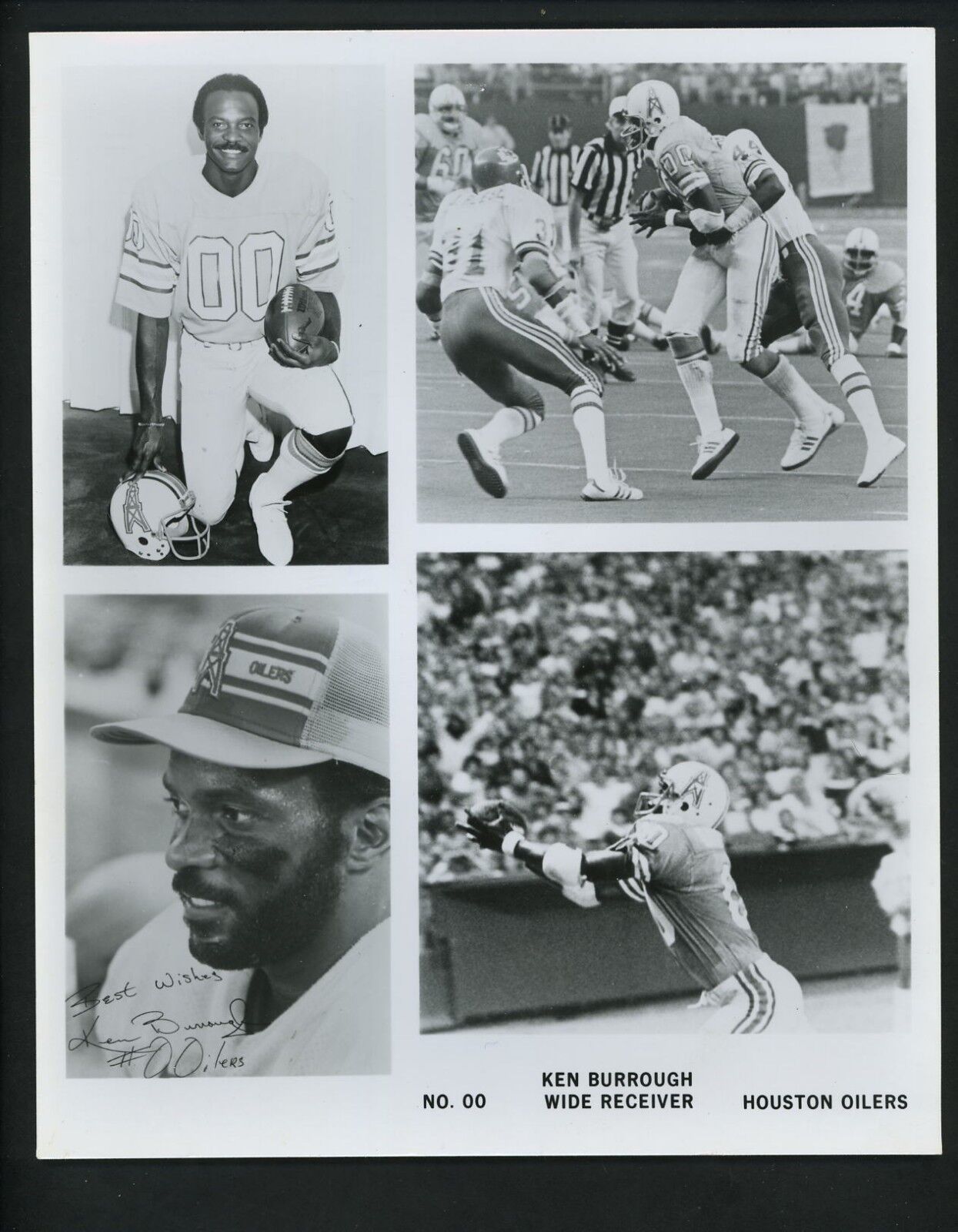 Ken Burrough LOT of TWO Press Photo Poster paintings Houston Oilers