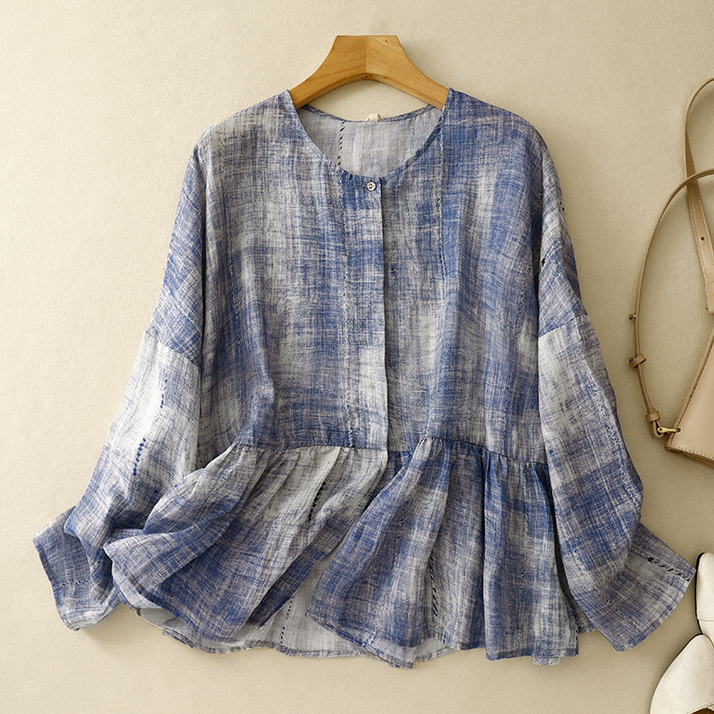 Mapsjack Korean Style Cardigan – Women’s Loose Cotton Linen Long Sleeve Top for Spring and Summer Outfits  