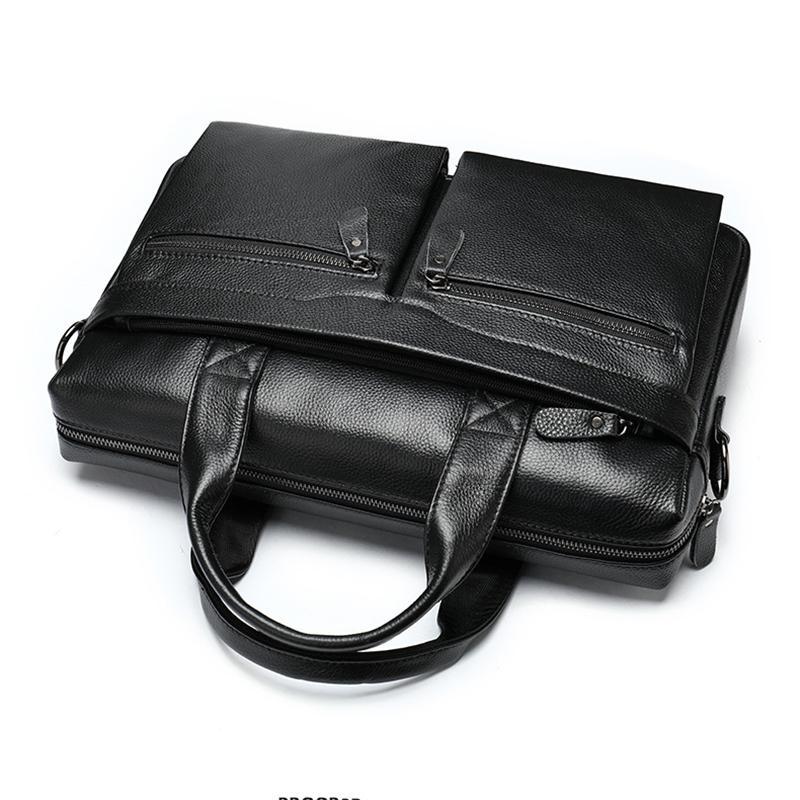 Business Fashion 14 Inch Laptop Briefcase Soft Leather Handbags
