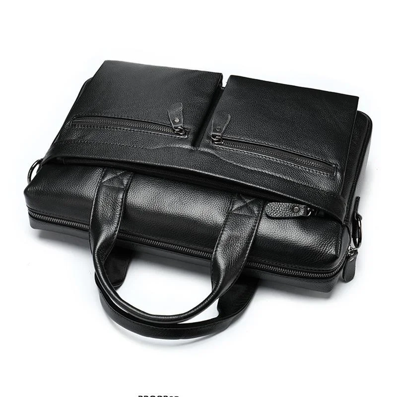 Business Fashion 14 Inch Laptop Briefcase Soft Leather Handbags