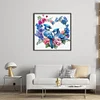 Flowers And Animals Couple Blue Jay-Full Embroidery 3 Strands 11CT Stamped Cross Stitch-40*40CM