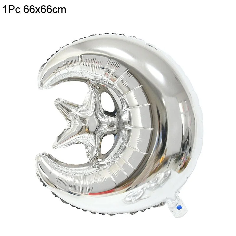 1Set Eid Mubarak Balloons Moon Star Ramadan Kareem Decoration Helium Foil Globos Banners Muslim Islamic Festival Party DIY Decor