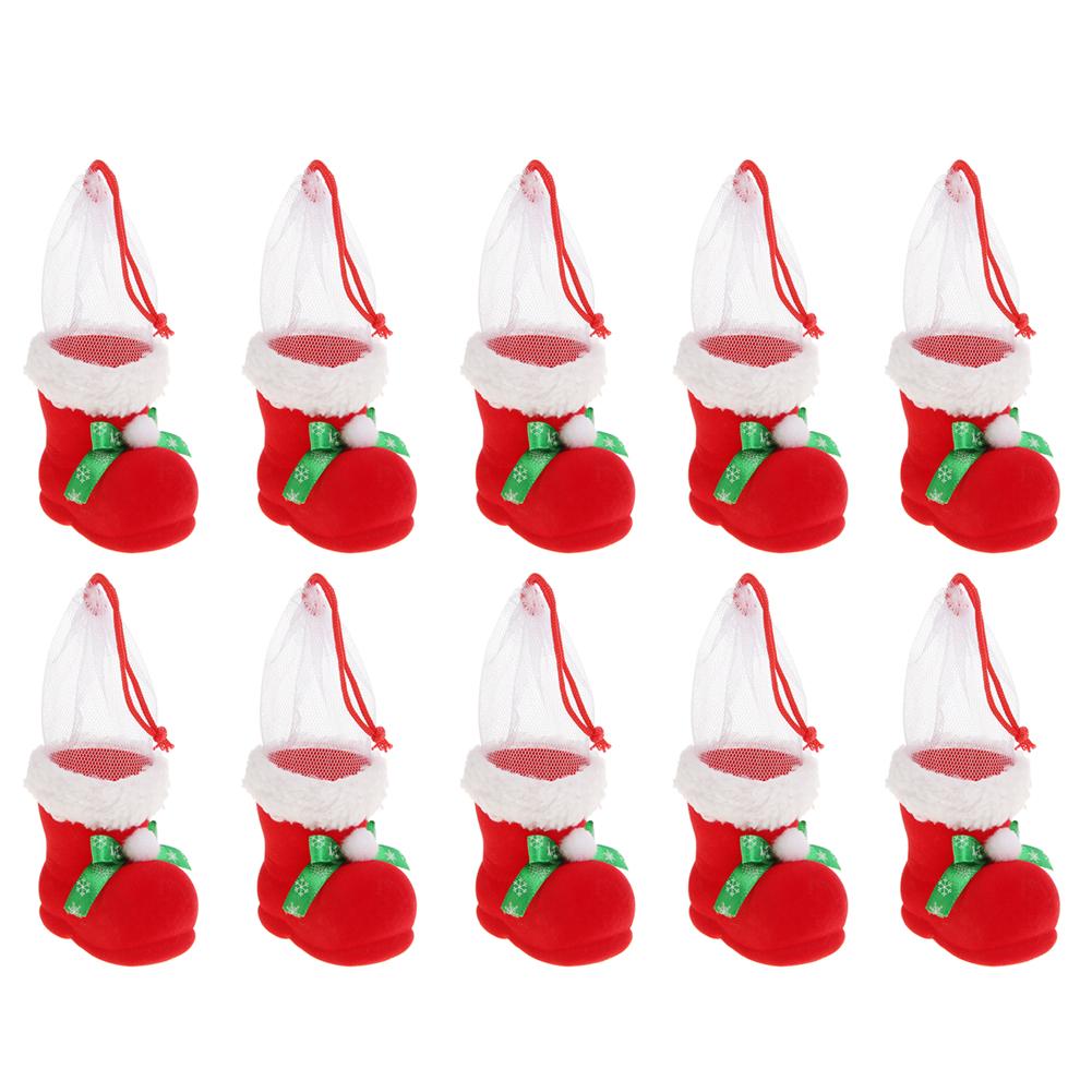 

10pcs Cute Candy Holder Bag Boot Christmas New Year Xmas Stocking Decor, 501 Original