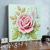DIY Pearl Painting Pink Roses for Home Decor with Frame(25x25cm)