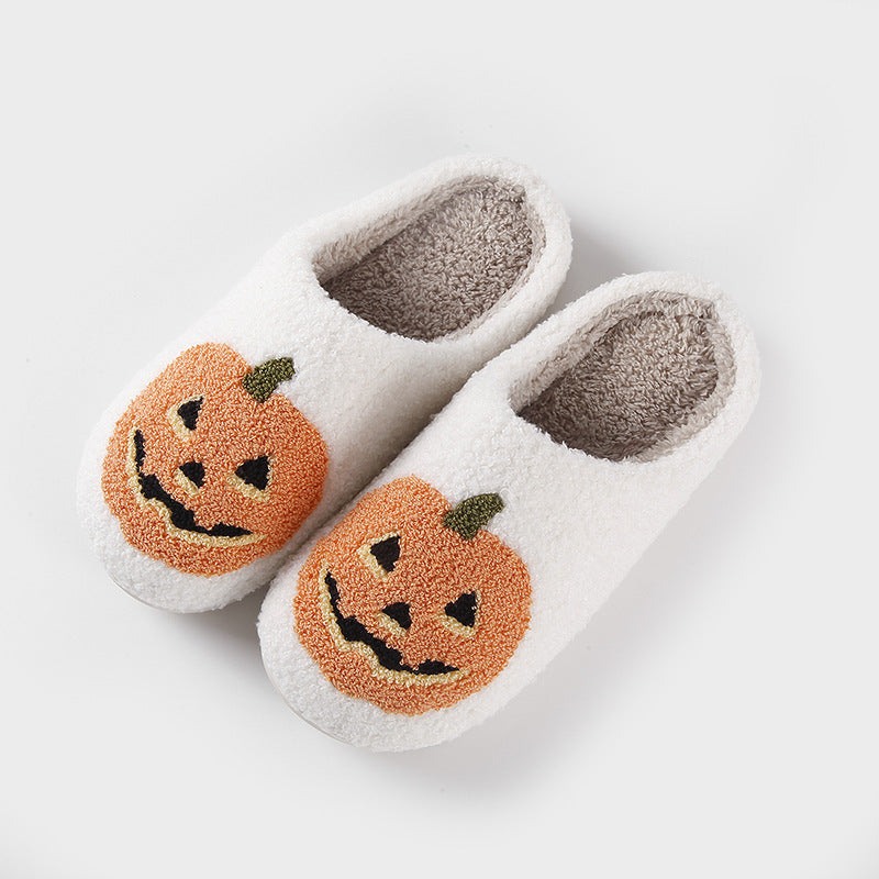 Comelyy Halloween Pumpkin Cartoon Warm Winter Cotton Slippers mumuwear