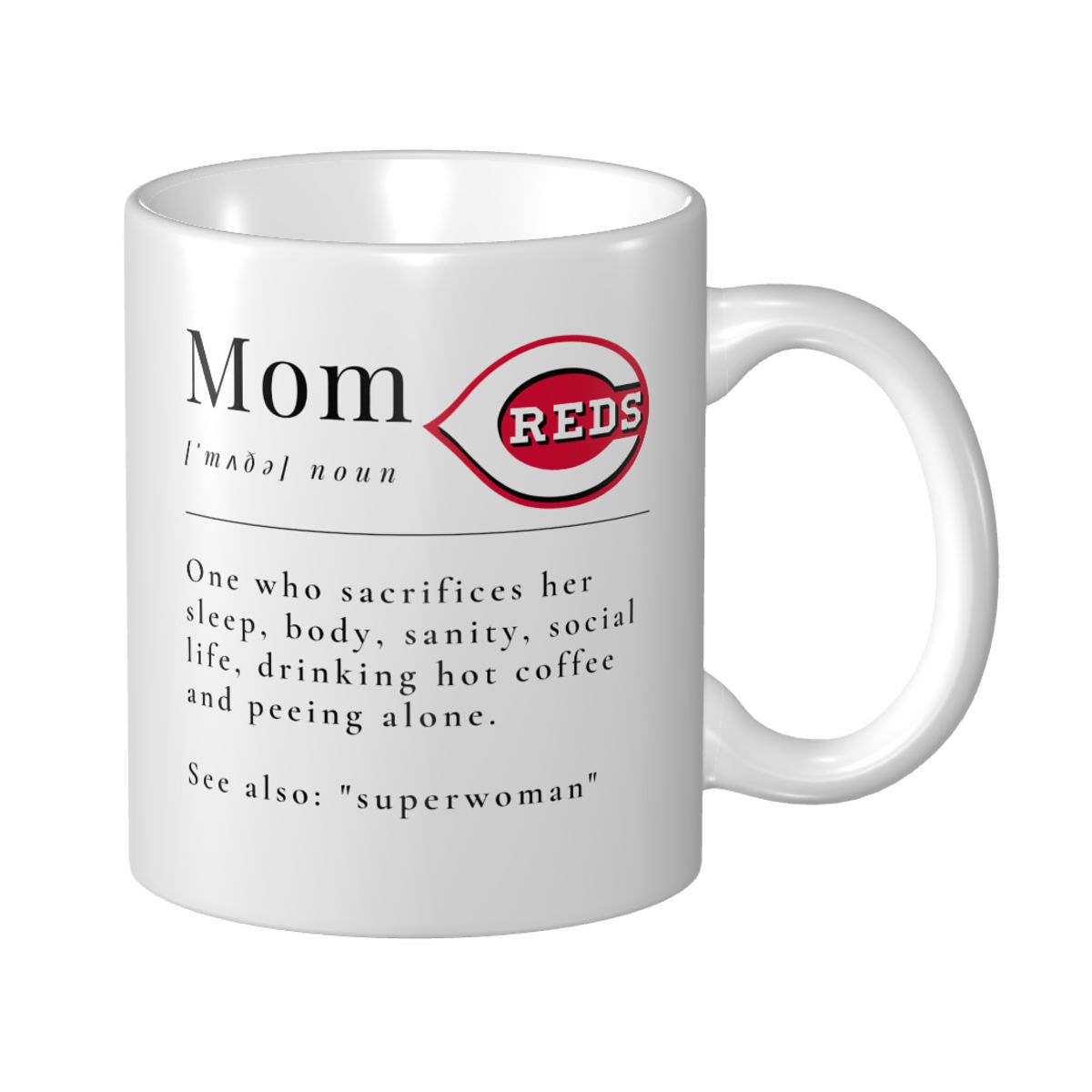 Cincinnati Reds Mother's Day Dictionary Definition Funny Quote Mom Mug
