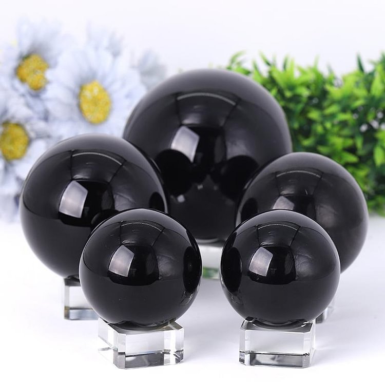 2.0"-4.0" Black Obsidian Sphere