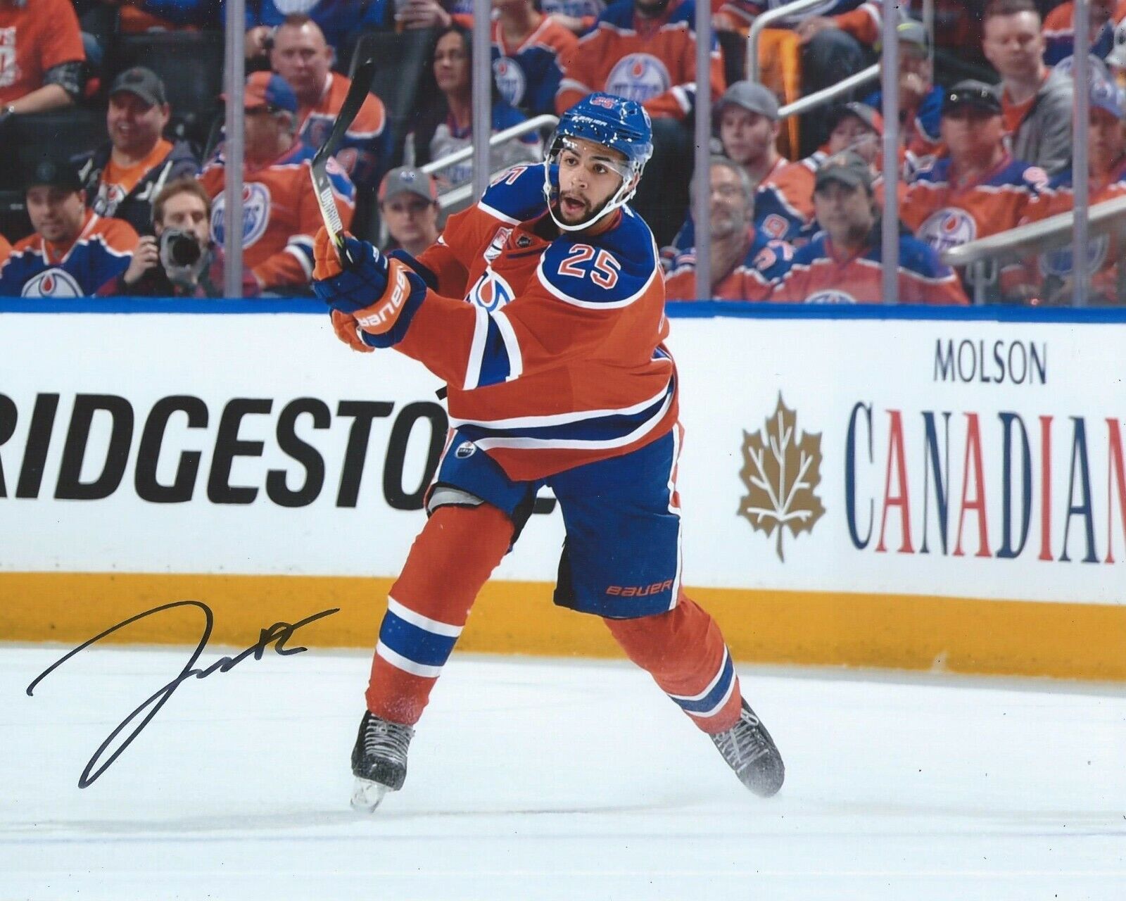 Darnell Nurse Signed 8x10 Photo Poster painting Edmonton Oilers Autographed COA D