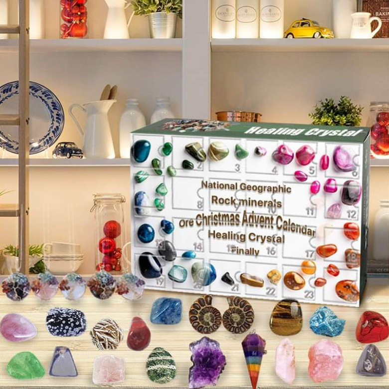 (🎅Early Xmas Sale - Save 49% OFF🎅)Crystal ore Advent Calendar 2022-Contains 24 Crystal ore gifts