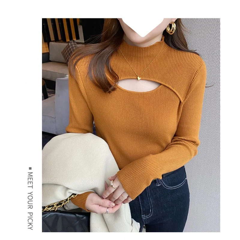 Uveng Uveng Women's Winter Atmosphere In The Winter Blouse Spring And Autumn 2023 New Design Sense Hollow Knit Sweater