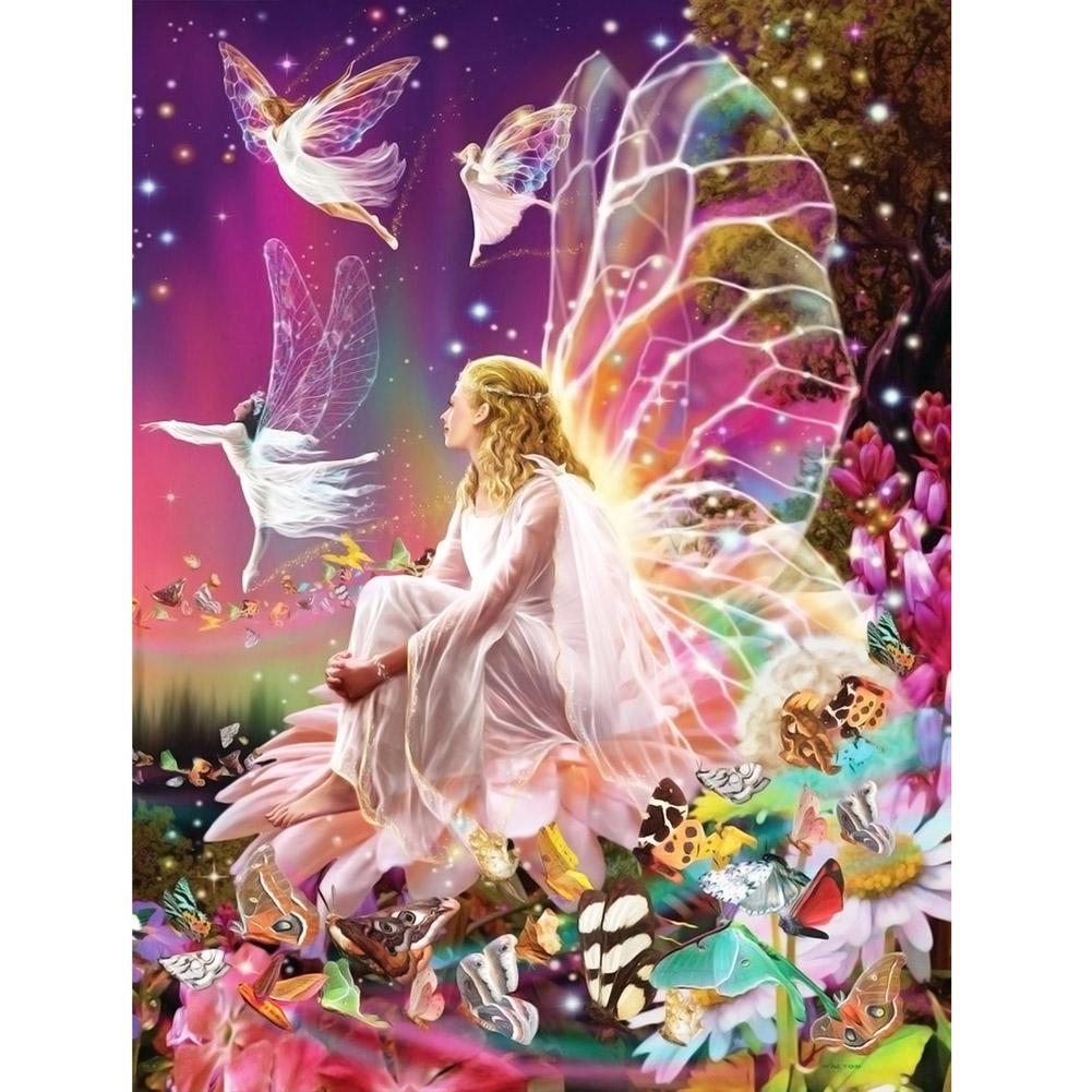 Butterfly Fairy Round Drill Diamond Painting 40X30CM(Canvas) gbfke