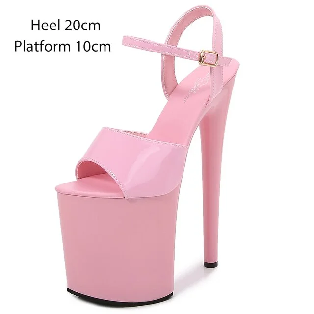 Qengg 2021 Model Shoes Women Sexy Catwalk Shoes Sandals 9 13 15 17 20 CM High Heels Platform Sandals Girls Shoe Party Club Drop Sales