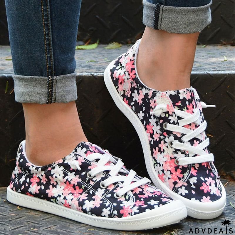 Extra Soft Cotton Cloth Round&nbsp;Toe Cherry Blossom Women Loafers