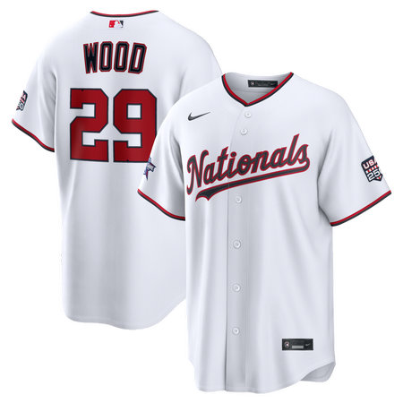 Youth Washington Nationals #29 James Wood Nike White 2026 All-Star Game Replica Jersey