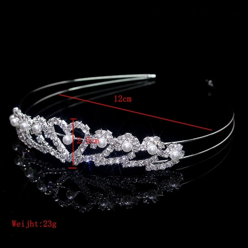 Women’s Elegant Glam Bridal Crown Metal Plating Inlay Artificial Pearls Rhinestones Crown