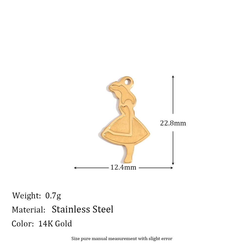 5 Pieces Fashion Irregular Heart Stainless Steel 18K Gold Plated Jewelry Making