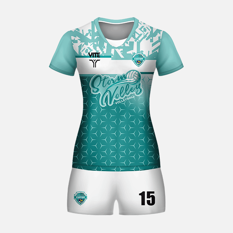 YITE | WP25-008-White  And Green Volleyball  Uniforms