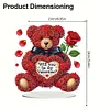 DIY Rose Bear Acrylic Special Shape Diamond Painting Desktop Ornaments