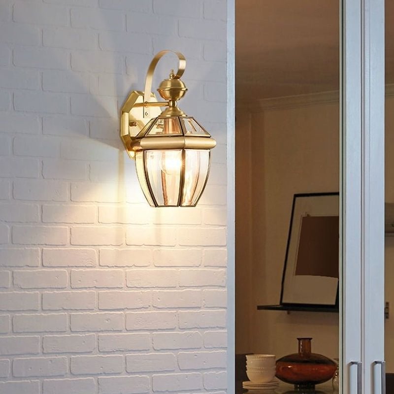 Industrial Golden Outdoor Wall Sconce