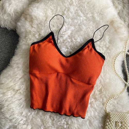 Gym Tank Top Women Built In Bra Off Shoulder Solid Color Camisole Sleeveless Omighty Slim Fit Crop Tops New Fashion Hot - Life is Beautiful for You - SheChoic