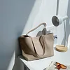 Minimal Plain Color Soft Leather Women's Shoulder Tote Bag