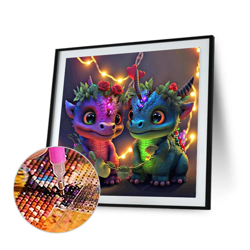 Diamond Painting - Full Round Drill - Dinosaur(30*30cm)