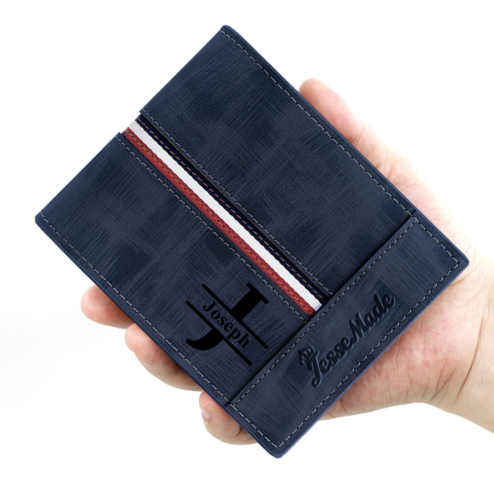 Portefeuille Classique 1 Prénom et Lettre Personnalisés avec Photo Porte-Monnaie Carte