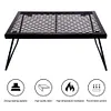 Camp Fire Cooking Rack Folding Heavy Duty for Outdoor BBQ Camping (Black)