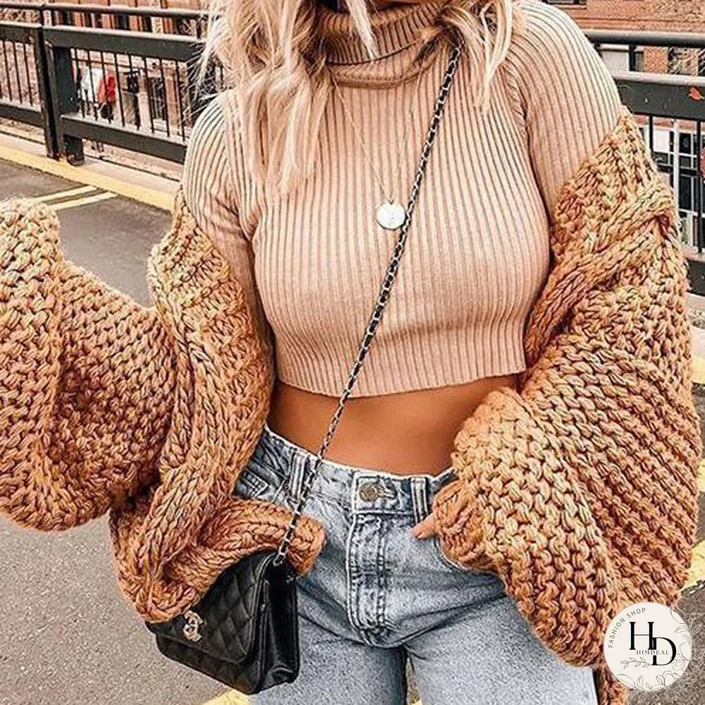 Mohair Chunky Oversized Cable Knit Baggy Sleeve Cardigan Sweater