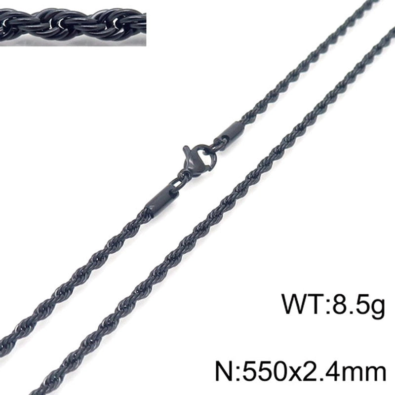 Hip-Hop Solid Color Titanium Steel Plating Men’s Necklace