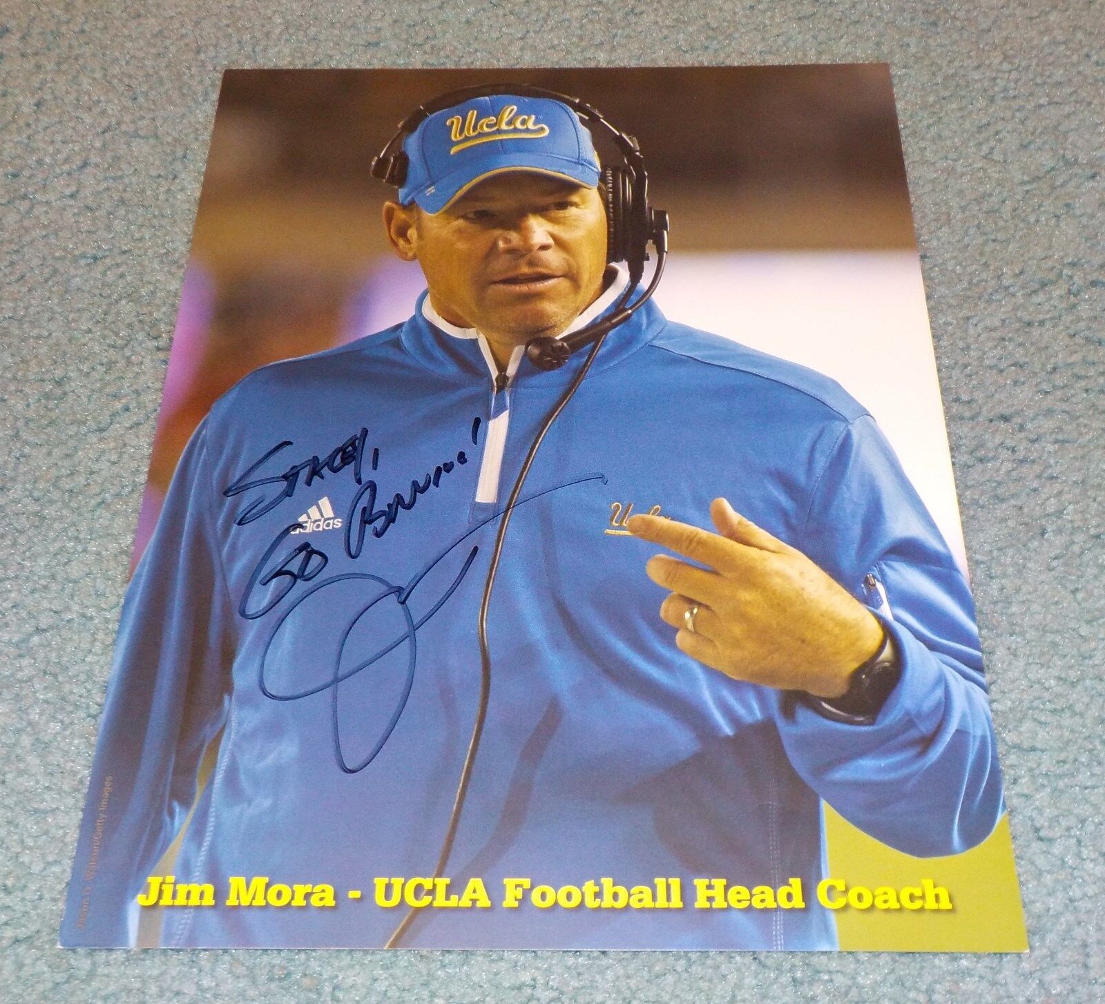 UCLA Coach Jim Mora Signed Autographed 8 1/2 x 11 Photo Poster painting Bruins B