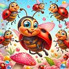 Diamond Painting-DIY Full Round Drill Ladybug