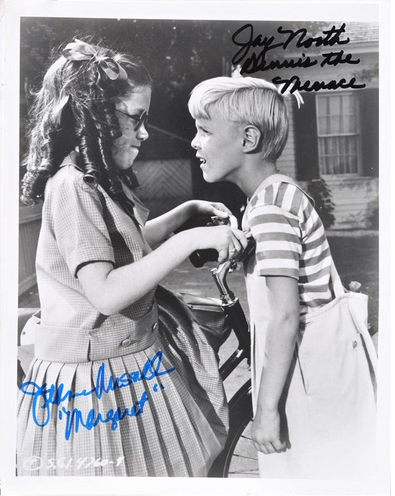 DENNIS THE MENACE Cast Signed Photo Poster painting x2 Jay North, Jeanne Russey wcoa