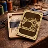 Wooden Needle Box Built-in Strong Magnet Needles Storage Holder with Lid Pin Organizer for Quilters Sewers Craft Supplies Gift