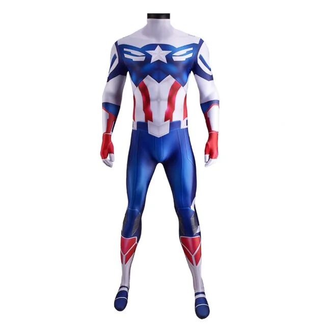The Falcon and the Winter Soldier Cosplay Costume Captain America Outfits-elleschic