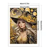 Black And Gold Witch-14CT Stamped Cross Stitch 40*53cm/15.75*20.87in