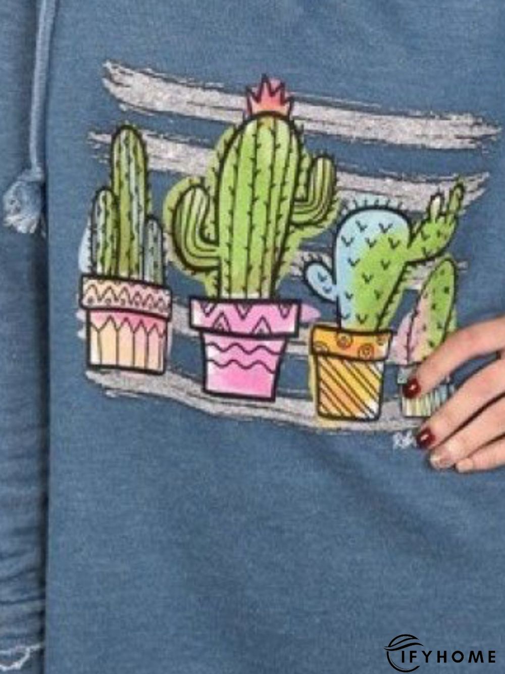 Casual Hoodie Long Sleeve Printed Top | IFYHOME