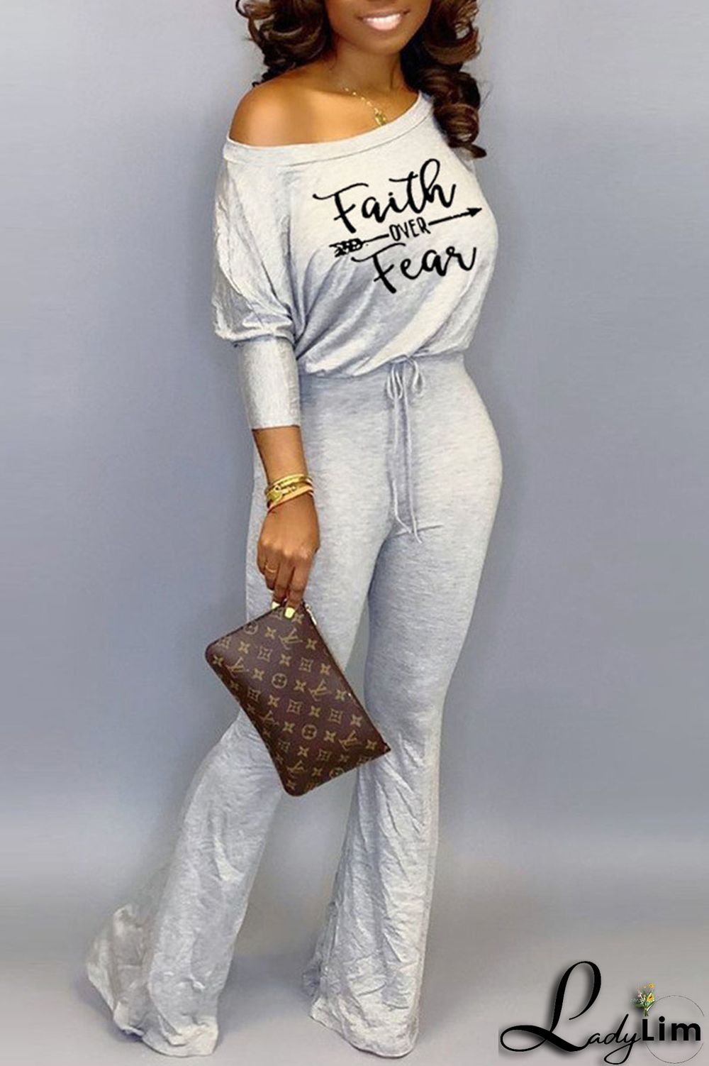 Black Casual Print Split Joint Oblique Collar Straight Jumpsuits