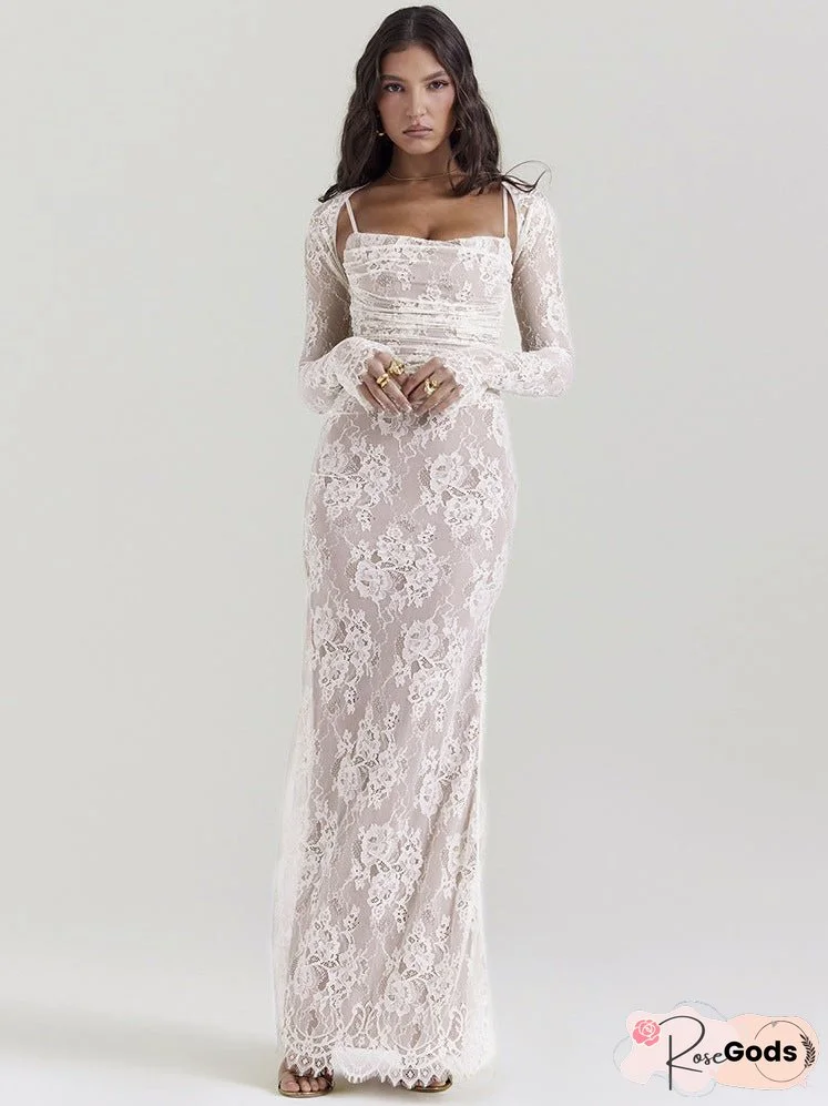 Suspender Pleated Flounce Trim Up Dress Evening Dresses