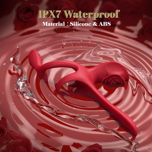 Vibrating Cock Ring Rose Couple Sex Toys With Clitoral Anal 5 In 1 Stimulator